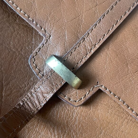 Zara Buffalo Leather Brown Crossbody Bag Boho Classic Fall Autumn Neutral - Picture 7 of 13